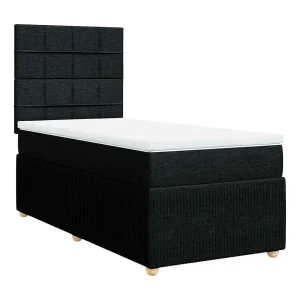 Boxspring met matras stof zwart 80×200 cm Boxspring met matras stof zwart 80×200 cm