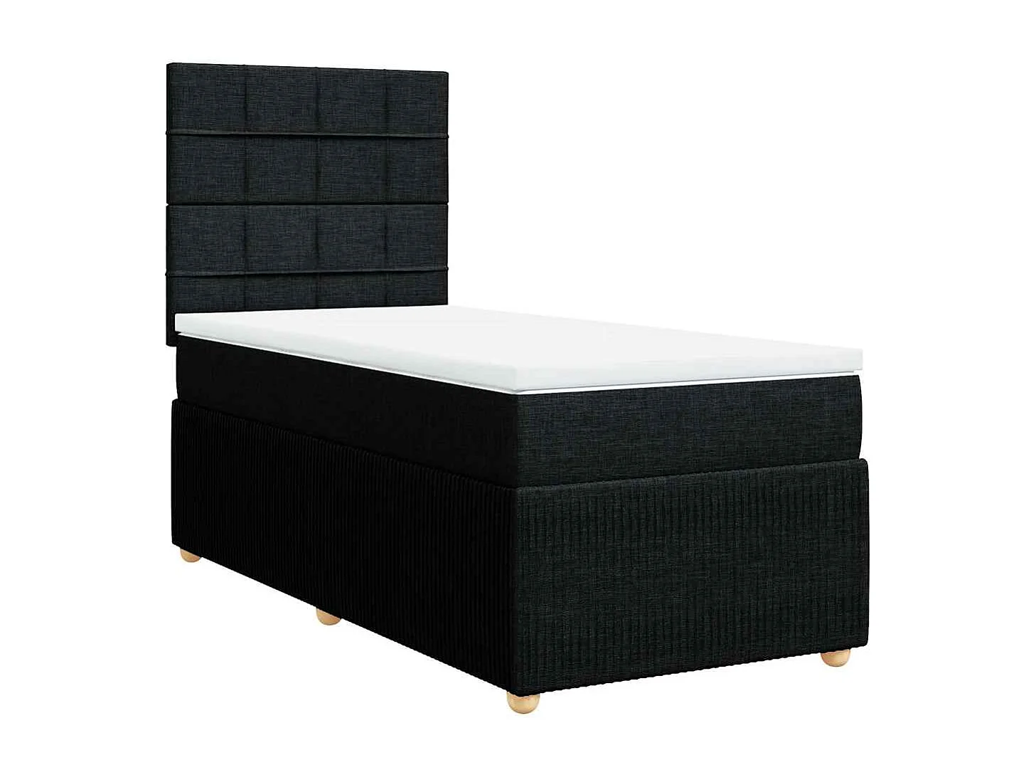 Boxspring met matras stof zwart 80x200 cm