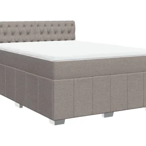 Boxspring met matras stof taupe 140×200 cm