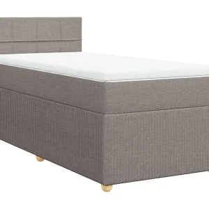 Boxspring met matras stof taupe 90×200 cm Boxspring met matras stof taupe 90×200 cm
