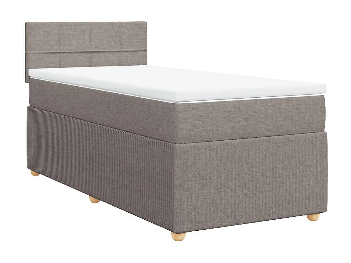 Boxspring met matras stof taupe 90x200 cm
