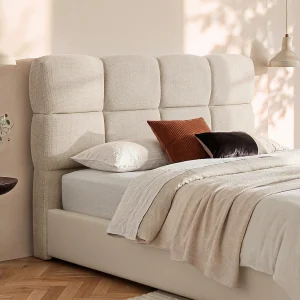 Hoofdeinde 140 cm in getextureerde beige stof – DAMADO van Pascal Morabito Hoofdeinde 140 cm in getextureerde beige stof – DAMADO van Pascal Morabito
