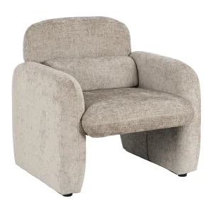 Cozmo" lounge stoel in gevlekte stof – 78 x 79 x 77 cm – Beige