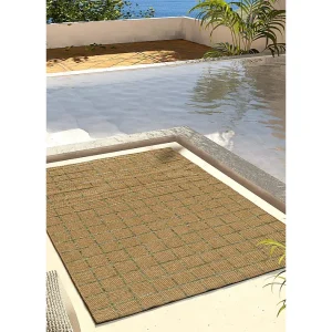 Buitentapijt – geometrische jute look – bruin / groen – 160×230 cm – PERGOLA Buitentapijt – geometrische jute look – bruin / groen – 160×230 cm – PERGOLA
