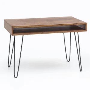 bureau Bagli bruin 110 x 60 x 76 cm massief houten bureau Bagli bruin 110 x 60 x 76 cm massief houten