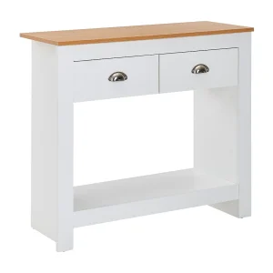 consoletafel 85x35x76 cm wit / eiken design dressoir
