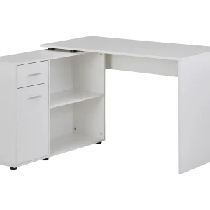 design hoekbureau met plank wit 120 x 75,5 x 106,5 cm |