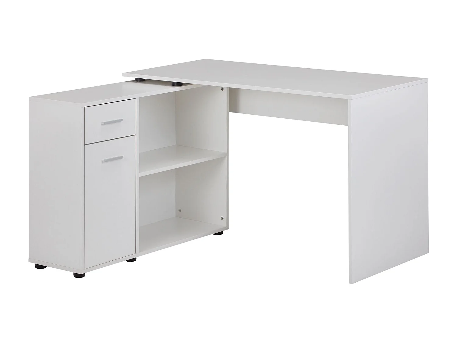 design hoekbureau met plank wit 120 x 75,5 x 106,5 cm |