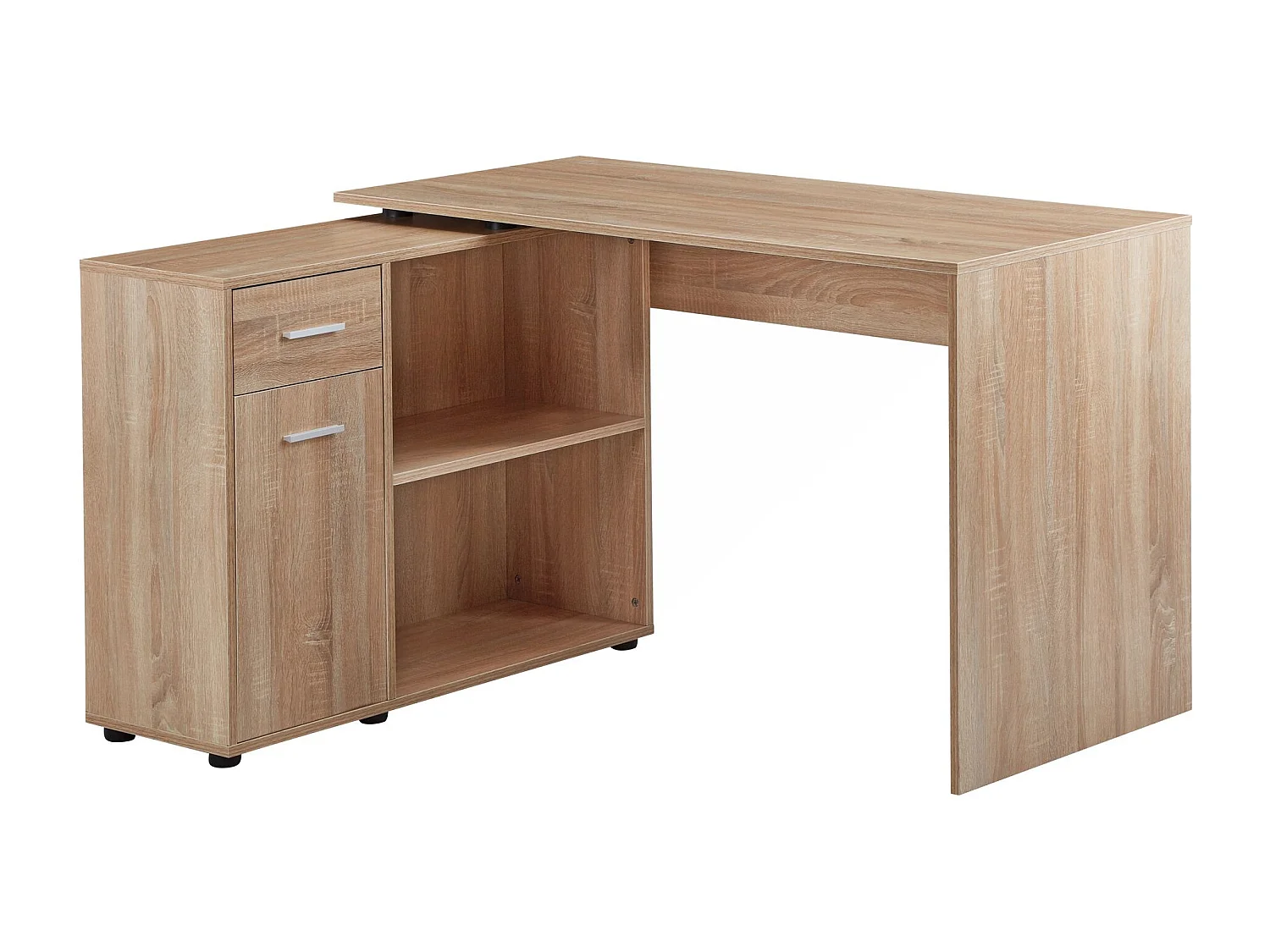 design hoekbureau met plank Sonoma 120 x 75,5 x 106,5 cm