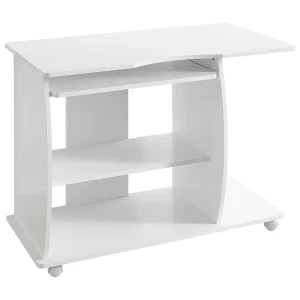 computertafel DIANA oprolbaar White 90 x 71 x 50 cm met computertafel DIANA oprolbaar White 90 x 71 x 50 cm met