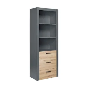 Mione ambachtelijke eiken en antracietgrijze houten plank 69 cm
