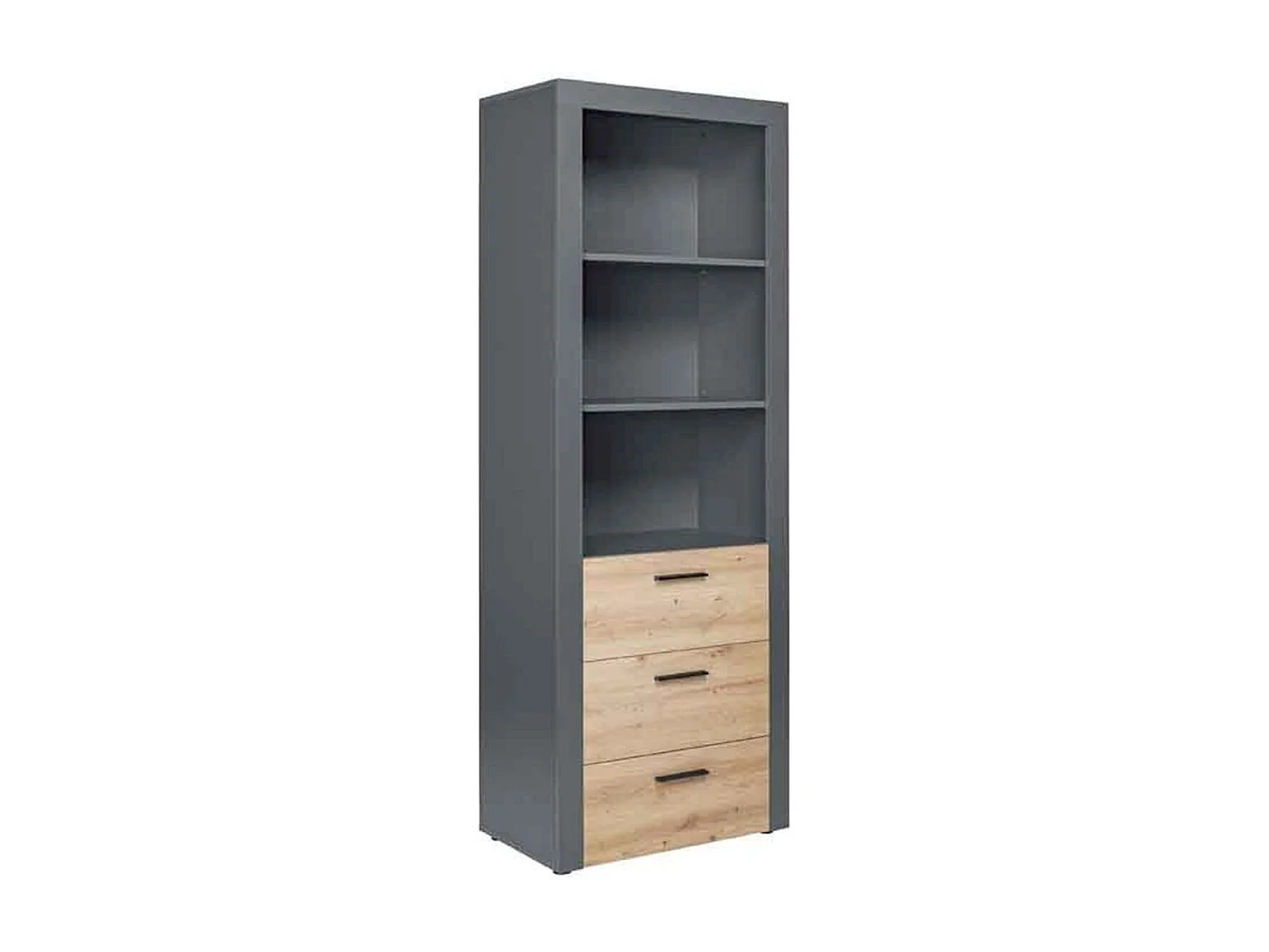 Mione ambachtelijke eiken en antracietgrijze houten plank 69 cm