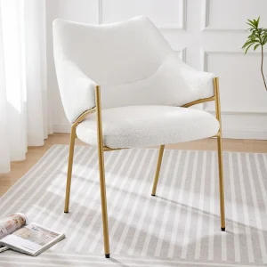 1 eetkamerstoel, met armleuningen, lamsbontstof, dik zitkussen, 52,5 x 48 x 83,7 cm beige 1 eetkamerstoel, met armleuningen, lamsbontstof, dik zitkussen, 52,5 x 48 x 83,7 cm beige