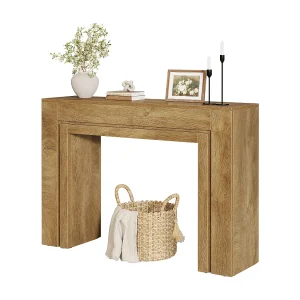 Consoletafel van 105 cm, smalle haltafel met dubbele voet, modern accentmeubel voor de entree Consoletafel van 105 cm, smalle haltafel met dubbele voet, modern accentmeubel voor de entree