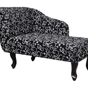 Chaise longue stof zwart en wit