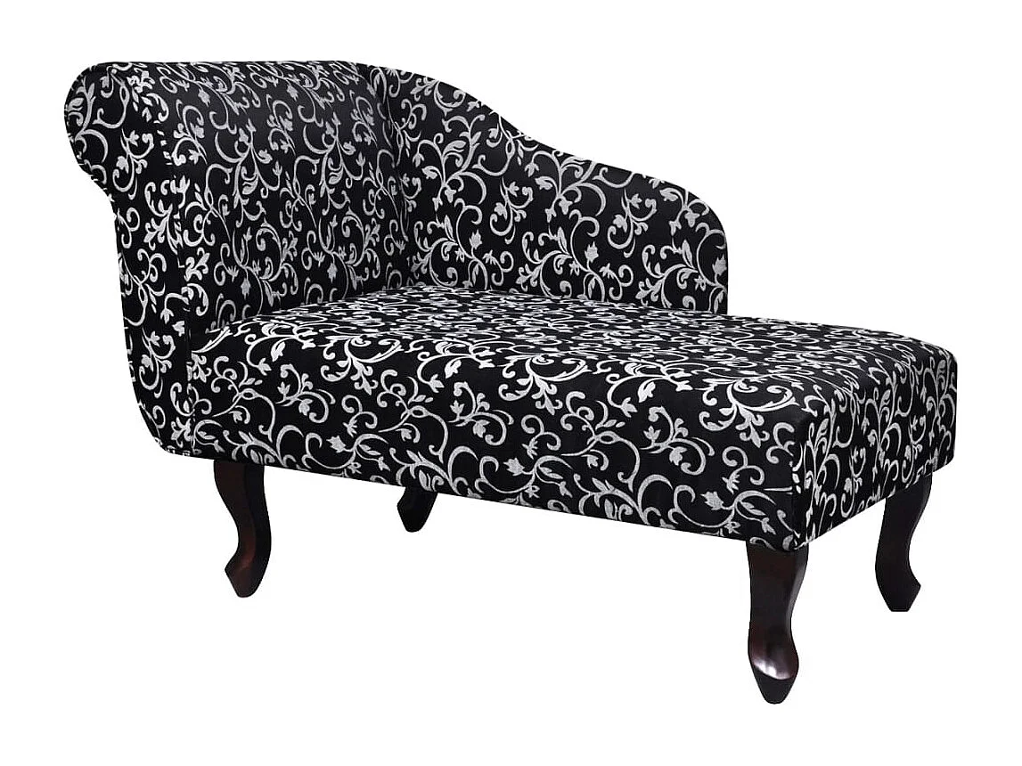 Chaise longue stof zwart en wit