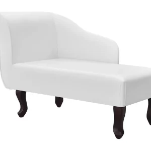 Chaise longue kunstleer wit