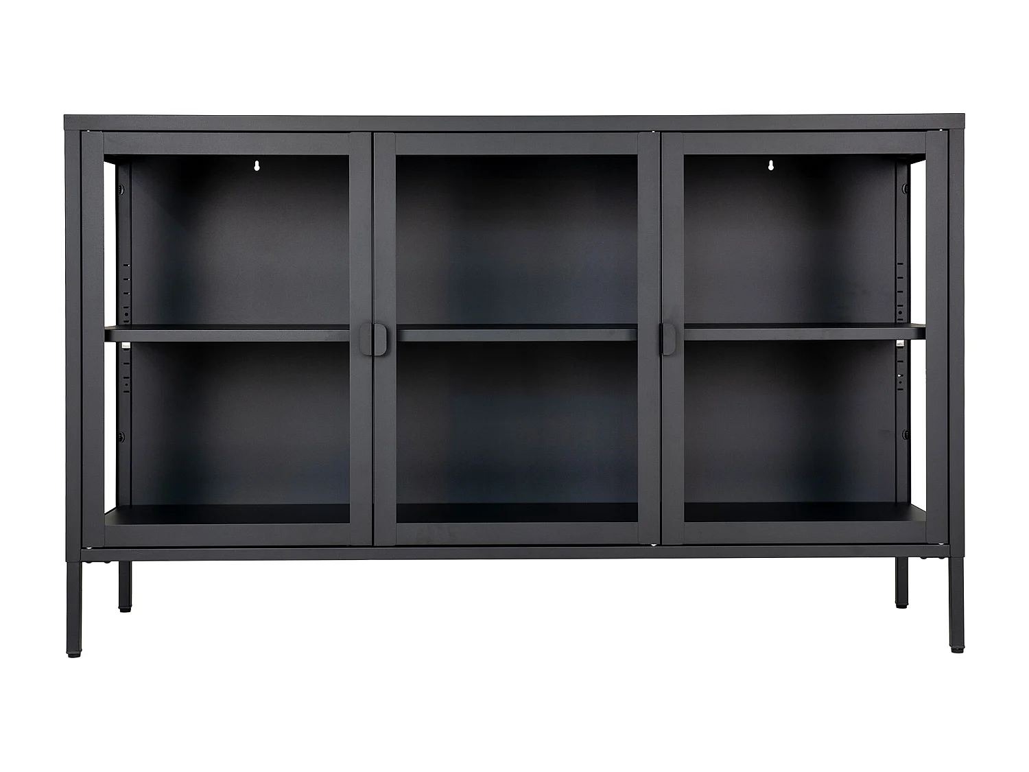 Brisbane dressoir 3 glazen deuren zwart.