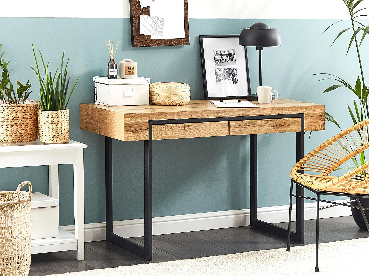 Bureau VIDA Lichtbruin 120 cm 55 cm met opbergruimte