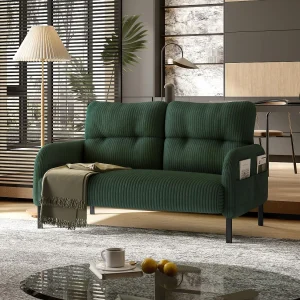 Corduroy 2-zitsbank – Modulaire bank met zijzakken – Ideaal voor kleine woonkamers, studio's of studentenkamers Corduroy 2-zitsbank – Modulaire bank met zijzakken – Ideaal voor kleine woonkamers, studio's of studentenkamers