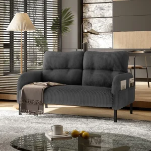 Corduroy 2-zitsbank – Modulaire bank met zijzakken – Ideaal voor kleine woonkamers, studio's of studentenkamers Corduroy 2-zitsbank – Modulaire bank met zijzakken – Ideaal voor kleine woonkamers, studio's of studentenkamers