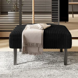 Corduroy poef met veerkrachtige zitting – Multifunctionele poef – Ideaal voor een gezellige woonkamer of slaapkamer Corduroy poef met veerkrachtige zitting – Multifunctionele poef – Ideaal voor een gezellige woonkamer of slaapkamer