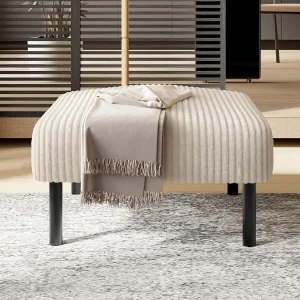Corduroy poef met veerkrachtige zitting – Multifunctionele poef – Ideaal voor een gezellige woonkamer of slaapkamer Corduroy poef met veerkrachtige zitting – Multifunctionele poef – Ideaal voor een gezellige woonkamer of slaapkamer