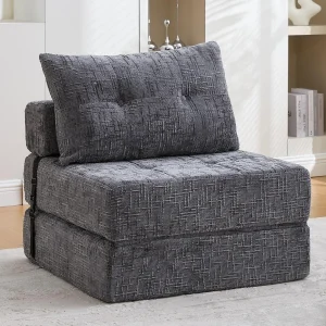 Chenille stoffen slaapbank – 2-in-1 slaapbank – Zitting met hoge veerkracht – voor woonkamer, studio of logeerkamer Chenille stoffen slaapbank – 2-in-1 slaapbank – Zitting met hoge veerkracht – voor woonkamer, studio of logeerkamer