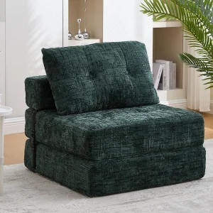 Chenille stoffen slaapbank – 2-in-1 slaapbank – Zitting met hoge veerkracht – voor woonkamer, studio of logeerkamer Chenille stoffen slaapbank – 2-in-1 slaapbank – Zitting met hoge veerkracht – voor woonkamer, studio of logeerkamer