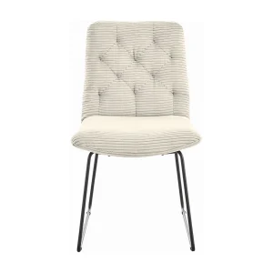 Gestoffeerde stoel – Crème wit Koord – NEW CHARME Gestoffeerde stoel – Crème wit Koord – NEW CHARME