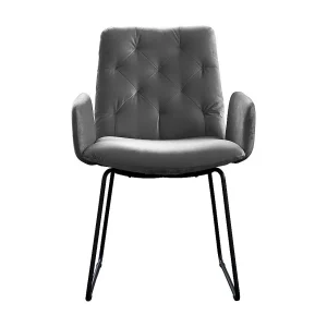 Leunstoel – Grijs Fluweel – NEW CHARME