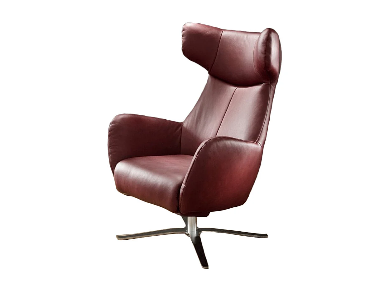 Draaibare fauteuil - Rood Leer - RANDY