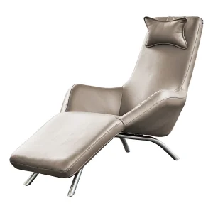 Relaxligstoel – Lichtgrijs Leer – CAVAL Relaxligstoel – Lichtgrijs Leer – CAVAL