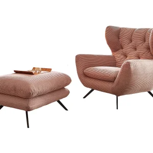Oorfauteuil – Rosé Koord – CHARME Oorfauteuil – Rosé Koord – CHARME