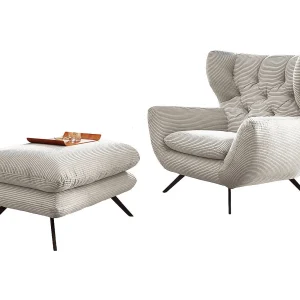 Oorfauteuil – Crème wit Koord – CHARME Oorfauteuil – Crème wit Koord – CHARME