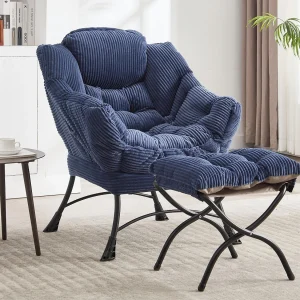 Corduroy fauteuil – Praktische voetenbank – Zijvak voor telefoon – Zachte en ruime stijl – Perfect voor woonkamer of slaapkamer Corduroy fauteuil – Praktische voetenbank – Zijvak voor telefoon – Zachte en ruime stijl – Perfect voor woonkamer of slaapkamer