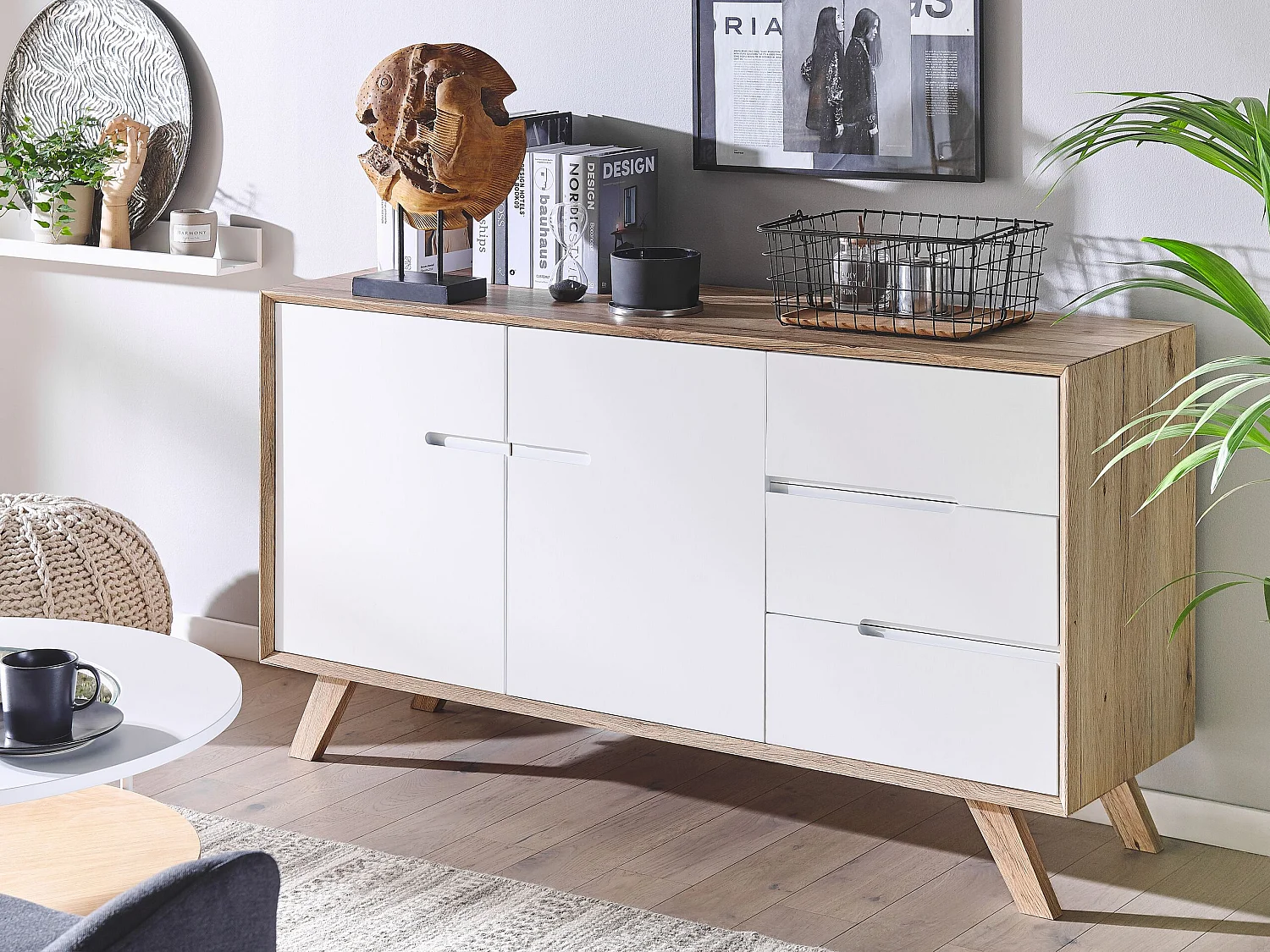 Ladekast FORESTER Bruin/wit