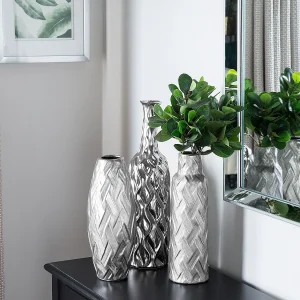Decovaas ARPAD Steengoed 33 cm Zilver