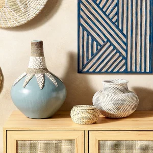 Decovaas SILAU Keramiek 43 cm Blauw Decovaas SILAU Keramiek 43 cm Blauw