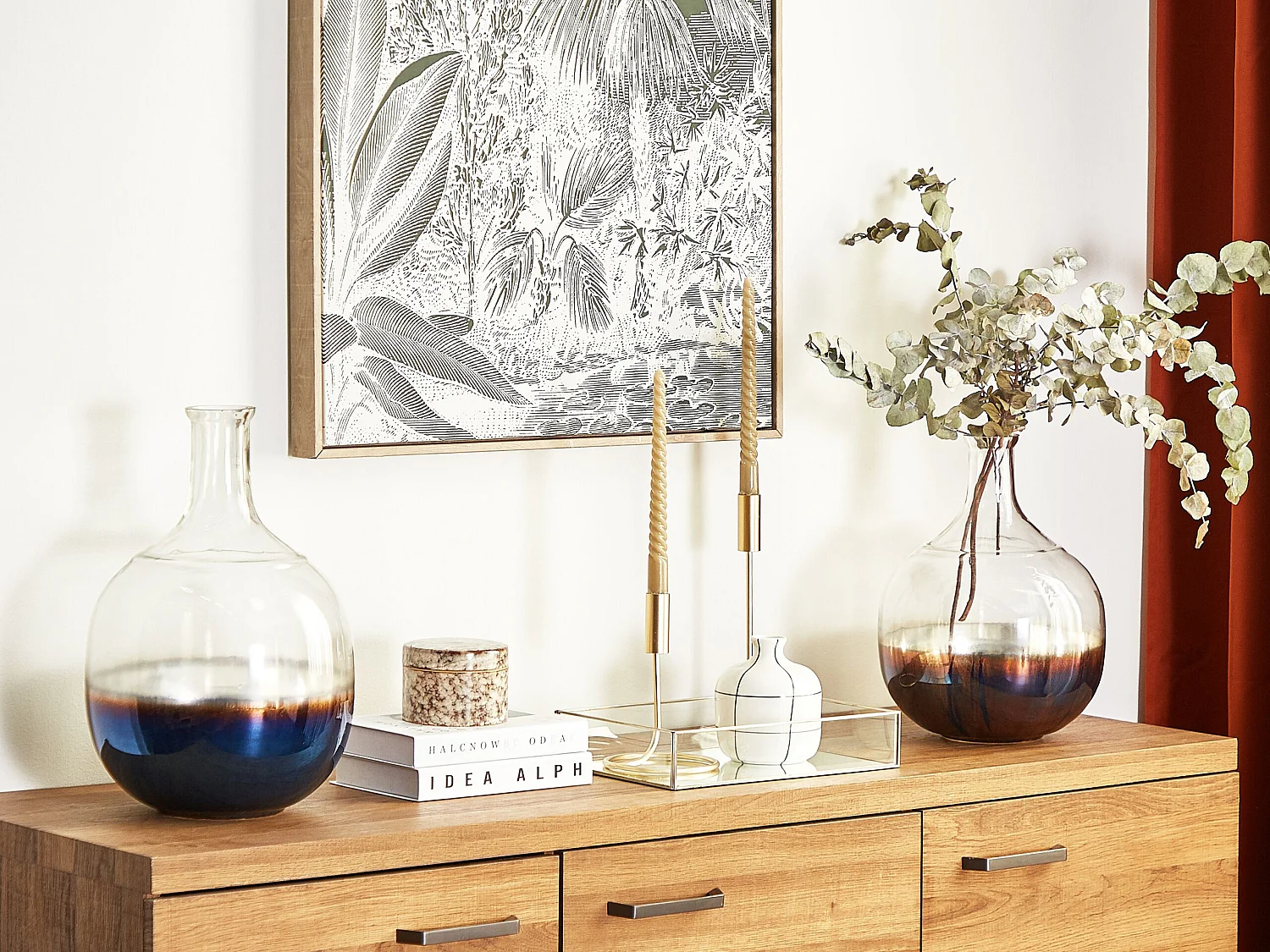 Bloemenvaas RAZALA Glas 40 cm Multicolor