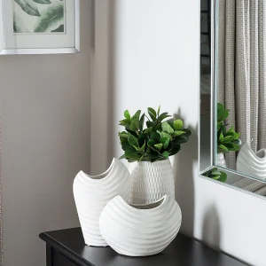 Decovaas LINZI Steengoed 25 cm Wit