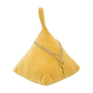 Deurstopper van Oranje Fluweel 14x14x20 cm Decoratief en Elegant Deurstopper van Oranje Fluweel 14x14x20 cm Decoratief en Elegant
