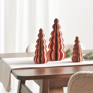 Decofiguur set van 3 beige/rood DHAULAGIRI