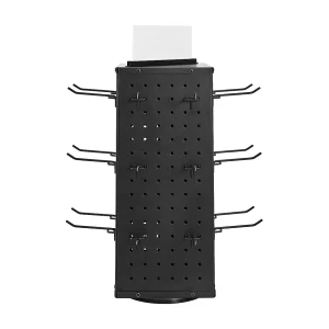 Draaibare Geperforeerd Paneel Organizer SucceBuy, 18,8 x 18,8 x 52 cm, 4 Zijden, met 24 Haken, Opbergorganizer van Dik Koudgewalst Staal