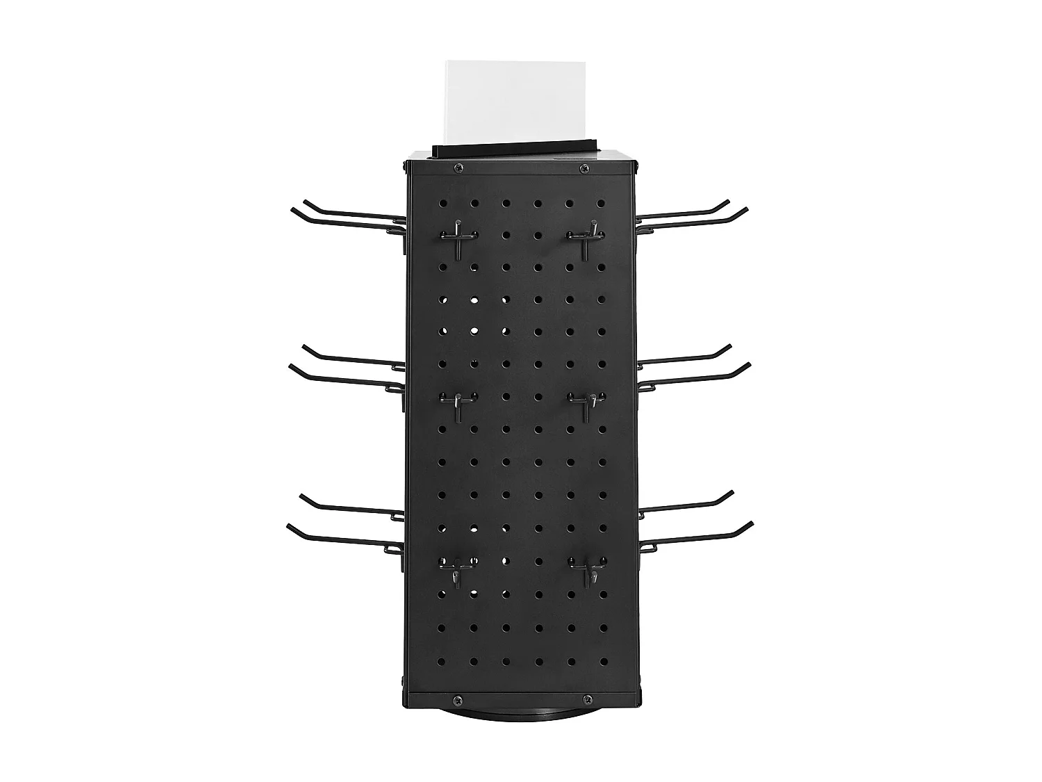 Draaibare Geperforeerd Paneel Organizer SucceBuy, 18,8 x 18,8 x 52 cm, 4 Zijden, met 24 Haken, Opbergorganizer van Dik Koudgewalst Staal