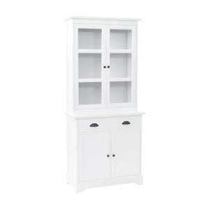 Buffetkast met 4 deuren 80x40x180 cm MDF en grenenhout Buffetkast met 4 deuren 80x40x180 cm MDF en grenenhout