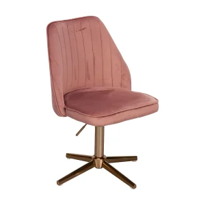 Bureaustoel Roze Fluweel Design Draaistoel met Bureaustoel Roze Fluweel Design Draaistoel met