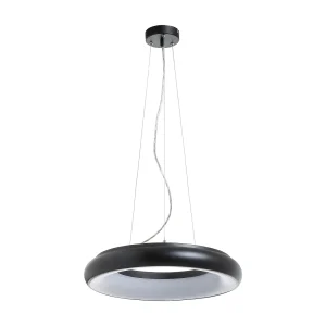 FRED moderne stijl plafondlamp – D. 40 cm – rond – LED SMD 35W – 2940Y 3K – 120º en 125º – IP40 – aluminium en opaal polycarbonaat – zwart FRED moderne stijl plafondlamp – D. 40 cm – rond – LED SMD 35W – 2940Y 3K – 120º en 125º – IP40 – aluminium en opaal polycarbonaat – zwart