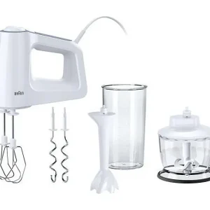 Braun MultiMix 3 500W Handmixer met 5 Snelheden, Deeghaken, Mini Hakmolen 500ml en Maatbeker 600ml Braun MultiMix 3 500W Handmixer met 5 Snelheden, Deeghaken, Mini Hakmolen 500ml en Maatbeker 600ml