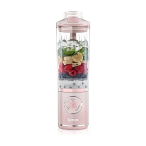 Draagbare blender Ninja BC251EUPK 0,57 L roze transparant met 11,1 V batterij en roestvrijstalen messen Draagbare blender Ninja BC251EUPK 0,57 L roze transparant met 11,1 V batterij en roestvrijstalen messen